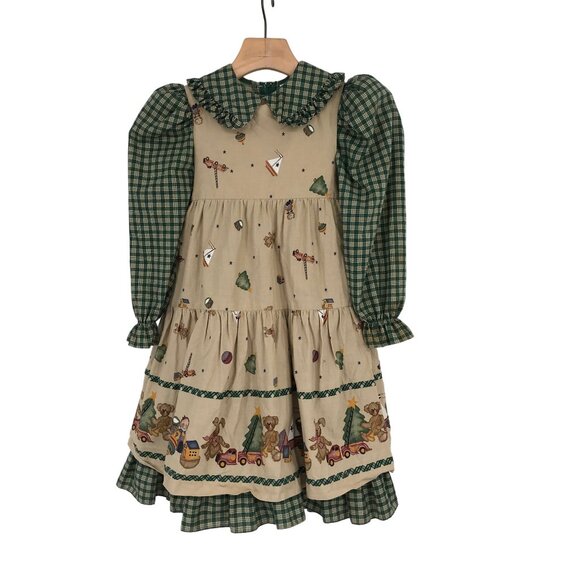 Daisy Kingdom Girls' Vintage Holiday Dress W/ Teddy Bears & Toys Pattern size 4 - Picture 1 of 8
